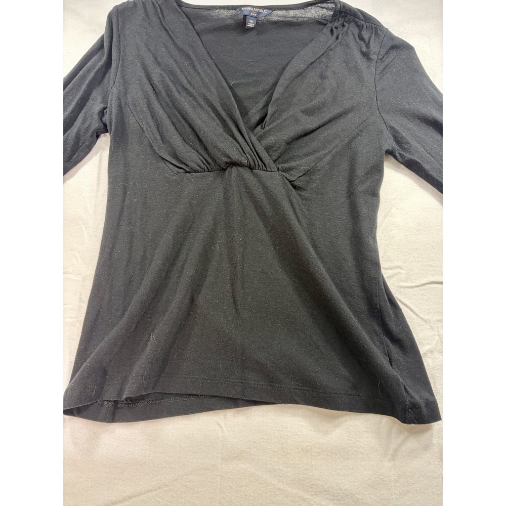 Banana Republic Women's Black Petite Long Sleeve Blouse